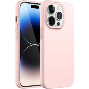 JETech Silicone Case for iPhone 14 Pro 6.1-Inch, Silky-Soft Touch Full-Body Protective Phone Case, Shockproof Cover with Microfiber Lining (Pink)