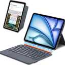 QUARK for iPad 11th/10th Generation Case with Keyboard, 7-Color Backlight, Detachable Keyboard for iPad Air 11-inch M3/M2 & iPad Pro 11 (1st/2nd/3rd/4th) & iPad Air 5/4 with Trackpad (Grey)