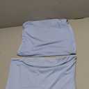 Two Piece Skirt Set for Women Summer Asymmetrical Mesh Strapless Tube Tops Mini Skirt Set Going Out Outfits (Medium, Solid Light Blue)