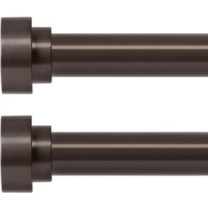 HEI! DEAR 2 Pack Bronze Curtain Rods, 72-144" (6-12ft), 1" Heavy Duty, Modern Style, Iron Finish, Antique Bronze Color, Wall Mounted, 30 lbs Weight Capacity