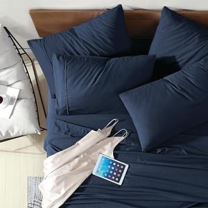 Queen Ultra-Soft Microfiber 4-Piece Bed Sheet  (Includes 2 Bonus Pillowcases), Queen, Navy