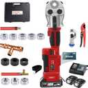 18V MAX 22KN Pro Press Tool, Cordless Plumbing Kit for Copper & PEX Pipes, 3-Second Fast Cycle, 1/2" 3/4" 1" Copper Dies, 3/8"–1" ASTM F1807 PEX Dies, F877 Stainless Sleeves (KF-1930SF)