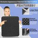 Seat Cushion, Gel Seat Cushion for Long Sitting Back, Sciatica, Tailbone Pain Relief Pad, 19in Seat Pad for Car, Office Chair, Wheelchair, Soft Support for Long Trips