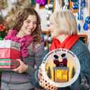 Lighted Christmas Fireplace Scene Tabletop Decor, Fire Santa Paper Lantern Box Decoration with LED Light for Mantel, Indoor, New Year, DIY Xmas Gifts for Coworkers, Friends, Teacher, Family