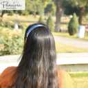 Parcelona French Wide 3/4" Shell Brown and Black Celluloid Set of 2 Headbands for Women