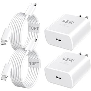 iPhone 16 Pro Max Charger Fast Charging, 45W Super Fast USB C iPhone 16 Charger Block with 10FT Long Charging Cord Cable for iPhone 16 Pro Max/16 Pro/16/16 Plus, 15 Pro Max/15 Pro/15, Android Phone