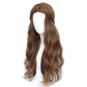 Adequate Long Wavy Wigs for Women Blonde Hippie Princess Wig,Suitable for Daily,Cosplay,Halloween and Masquerade Parties (Yellowish brown)
