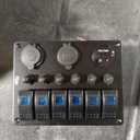 MKING 6 Gang Marine Switch Panel - Waterproof Rocker Switches with USB & Type-C Charger, Circuit Breaker, Digital Voltmeter, and Power Socket, Compatible with 12V-24V Vehicles