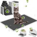 ELEGX 100 Pcs Charcoal Cat Pee Pads Refills 16.9"x11.4" for Tidy Cat Breeze Litter System, Odor-Control Super Absorbency,Leak-Proof,Quick-Dry