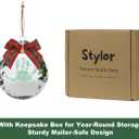 2 x Stylor Baby's First Christmas Ornament 2025 - DIY Clear Plastic Flat Ball Handprint Kit Keepsake, for Newborn Boy or Girl, My 1st Xmas Tree Hanging Snowflakes Decoration