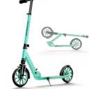 PHOEROS Kick Scooter for Kids Ages 6-12,Teens & Adults, Youth. Lightweight Aluminum Kick Scooter for Teens Adults Boys Girls with 8 inch Big Wheels, Foldable, 3 Height Adjustable, Shock Absorption. (Aquas)