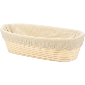 11.8 inch Oval Long Banneton Brotform Bread Dough Proofing Rising Rattan Basket & Liner