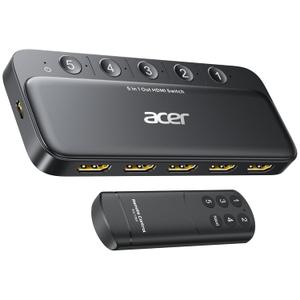 acer HDMI Switch 5 in 1 Out [4K@60Hz, HDMI 2.0, HDCP 2.3, HDR] Switcher with Remote, Supports DTS, Dolby, Work for PS5/Xbox/Switch/Roku/TV Stick/Projector