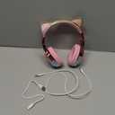 QearFun Kids Cat Ear Bluetooth Headphones, 60H Playtime, 74/85/94dB Safe Volume Limit, Metallic Gradient Wireless Headset with Mic, Fast Charging, Foldable, Wired Mode for Girls School/Tablet/Travel