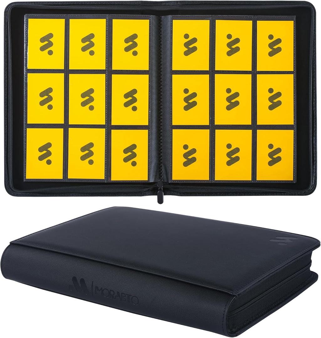 Card Binder 9 Pocket,Trading Card Binder Holds up to 360 Cards with 20 Sleeves,Zipper Card Holder Album Compatible with TCG Card/Game Cards/Sports Card (Black)