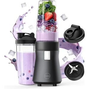 iCucina Smoothie Blender, Personal Blender for Shakes and Smoothies, 700W Pulse Technology Single Serve Blenders with 2 x 28oz Protable Cups for Ice Crush, Frozen Fruit Drinks