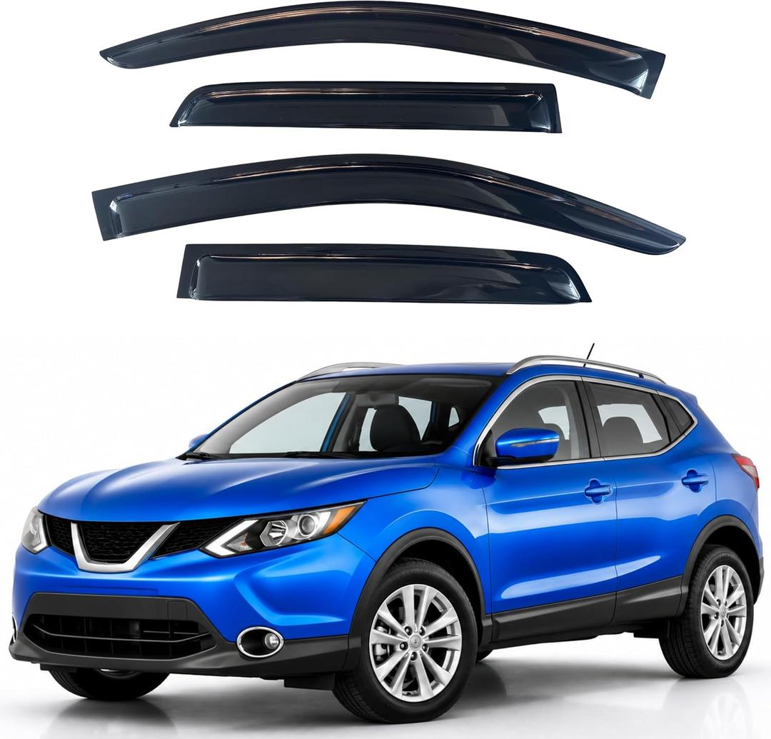 IG Window Visors Fit for 2017-2022 Nissan Rogue Sport, Out-Channel Rain Guards Vent Wind Deflectors 4PC, Car Accessories for 17-21 Nissan Qashqai (Sport Model Only)