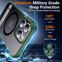 SPIDERCASE Magnetic for iPhone 16 Pro Case, with 2 Pcs [Tempered Glass Screen Protector] [ Military Grade Drop Protection] Invisible Kickstand Slim Case for iPhone 16 Pro 6.3", Green