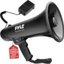 Pyle Megaphone Speaker PA Bullhorn Built-in Siren - Adjustable Volume Control & 1200Yard Range - for Football, Soccer, Baseball, Hockey & Basketball Cheerleading Fans & Coaches or for Safety Drills (Black)