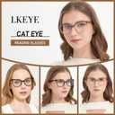 LKEYE Reading Glasses Women Cat Eye Blue Light Computer Readers Stylish Spring Hinge Designer Fashion Cute Eyeglasses LK6094, +1.75