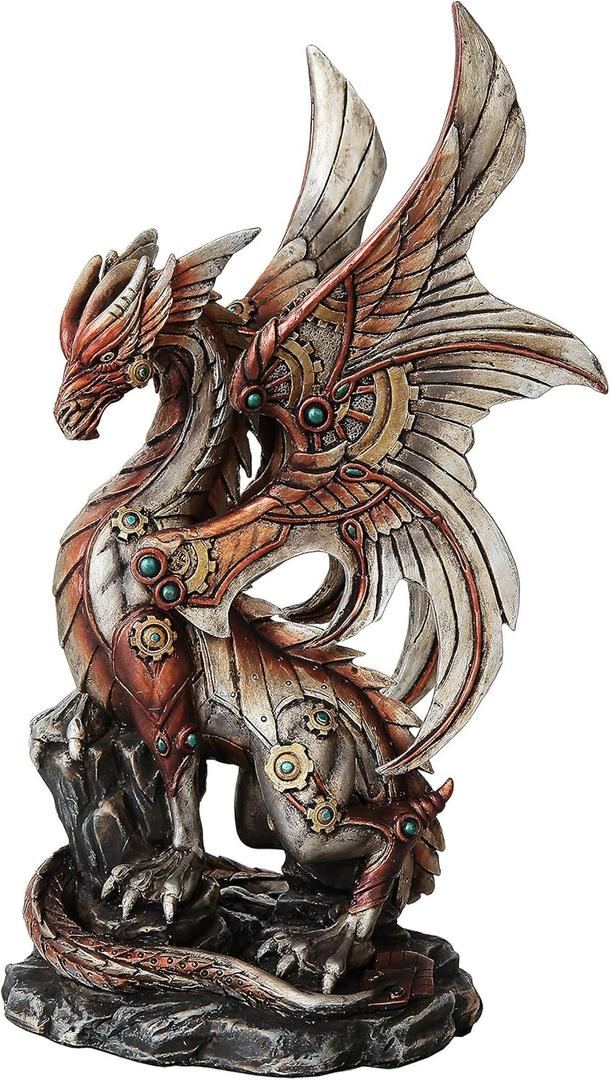 PTC 10 Inch Steampunk Inspired Mechanical Dragon Statue Figurine
