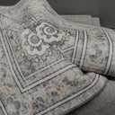 Lessymo Washable 23 Small Area Rugs for Entryway Bathroom, Soft Kitchen Rug Non-Slip Carpet Indoor Door Mat for Floor, Vintage Boho Low Pile Rugs for Entry Bedroom Nursery Home, Grey/Brown