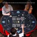 AQQA 47-Inch Round Poker Table Mat with Hand Rankings - Waterproof & Durable Texas Hold'em Mat, Foldable Poker Game Mat for Home Games, Tournaments, Card Nights (Foldable Design)