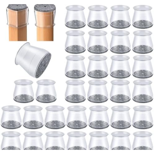 32 Pcs Chair Leg Protectors for Hardwood Floors, Silicone Felt Furniture Leg Cover Pad for Protecting Floors from Scratches and Noise, Smooth Moving, Large(Fit Round Diameter：1-5/16" to 2")