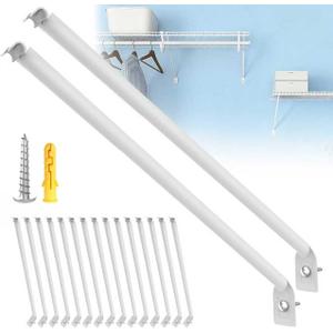 Yingsi-fty 12pack Wire Shelving Support Bracket, White Wire Shelf Support Bracket, Can Be Combined With Wire Shelf Brackets 12 Inch, Wire Shelving Support Brackets For Provide Support For Shelves (16 in)