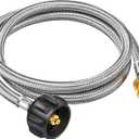 5ft Propane Hose Adapter 1lb to 20lb Converter for 5 lb to 40 lb Tanks, Anti-bite LP Tank Gas Hose for Weber Q Travel Grill/17&22Blackstone Griddle/Coleman Camping Stove/Mr Buddy Heater