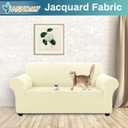 Asnomy Sofa Covers for 2 Cushion Couch Stretch loveseat Covers Slipcovers, Pet Protector Furniture Covers for Dogs Cats Spandex Jacquard Fabric Small Checks MediumOff-White