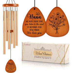 Leebbsin Gifts for Nana, Nanas Wind Chime, Best Gift for Nana from Grandkids, Gifts Ideas for Birthday, Mothers Day, Thanksgiving, Christmas-Large 36''