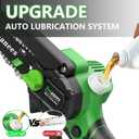 Mini Chainsaw Cordless 6 Inch With 1 Batterie three chains Portable Small Electric Pruning saw for Wood Cutting,Tree Trimming, Garden & Household Use Stocking Stuffers Gift for Men Dad Husband (6 Inch-green-1 Battey+3 Chains+1 Guide Plates)