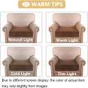 H.VERSAILTEX Velvet Stretch Couch Cushion Cover Plush Cushion Slipcover for Chair Cushion Furniture Protector Seat Cushion Sofa Cover (1 Piece Armchair Cushion Covers, Caramel Cafe)