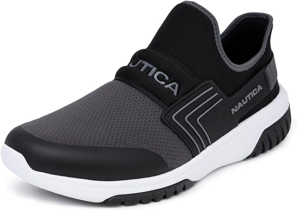 Nautica Men's Casual Fashion Sneakers-Walking Shoes-Lightweight Joggers-Darmon-White/ Navy-10