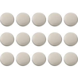 HARFINGTON 15pcs Metal Round Buttons 12mm Zinc Alloy Shank Flat Sewing Craft Replacement Buttons for Clothing Decoration DIY Accessories, Matte Silver