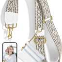 Nipichsha Crossbody Phone Strap with Wallet, Clip and Go Strap for Phone with Wallet, Adjustable Crossbody Cell Belt with Zippered Pouch, Neck Shoulder Cell Lanyard for Women, Retro Geometry