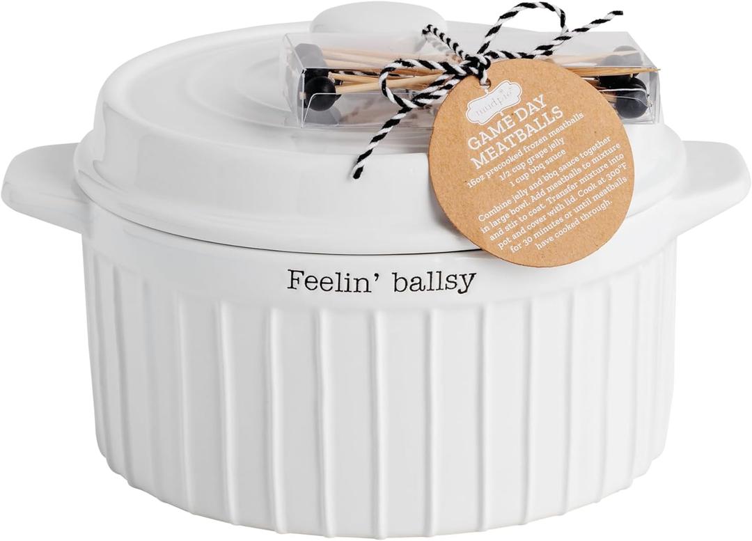 Mud Pie Meatball Serving Bowl and Toothpick Set