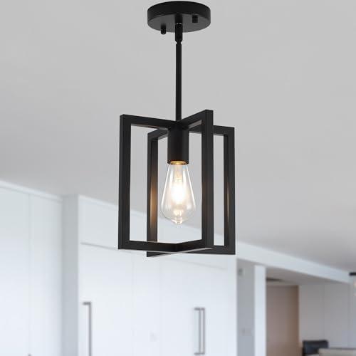 Bosomfr 1-Light Black Ceiling Light Fixture Semi Flush Mount, Rustic Vintage Retro Ceiling Light Metal Industrial Farmhouse Chandelier Lamp for Hallway Entryway Bedroom Dining Room 9.05'' Bosomfr 1-Light Black Ceiling Light Fixture Semi Flush Mount, Rustic Vintage Retro Ceiling Light Metal Industrial Farmhouse Chandelier Lamp for Hallway Entryway Bedroom Dining Room 9.05''