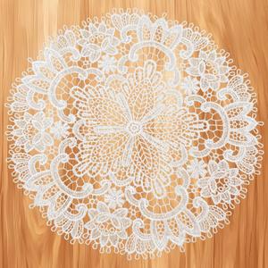 Thinp 2 Pcs Round Lace Doilies for Tables, 10 Inch Floret Lace Placemats Round Crocheted Doilies Vintage Fabric Doilies-Rustic Table Decor for Kitchen Dining Room Wedding Party Decoration (White)