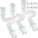 3 Pack Rain Gutter Downspout Extensions Flexible,Downspout Diverter Extendable From 21" To 58". Downspout Extender Is Suitable For Most Drain Pipe (White)