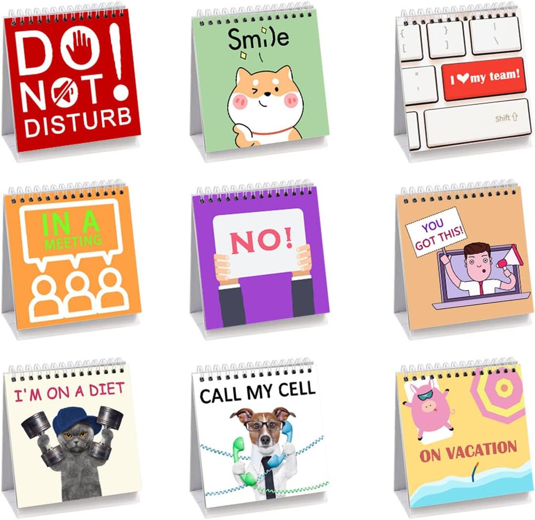Office Desk Sign,LoYinLo Funny Desk Signs,30 Different Fun and Flip-Over Messages for Present,Office Printed Desk Calendars,A Present for Colleague,Mother's Day, Father's Day,Christmas Day4.7" x 4.7"