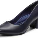 DREAM PAIRS Women's Pumps Low Chunky Block Heel Dress Shoes Closed Round Toe Comfortable Heels (7)