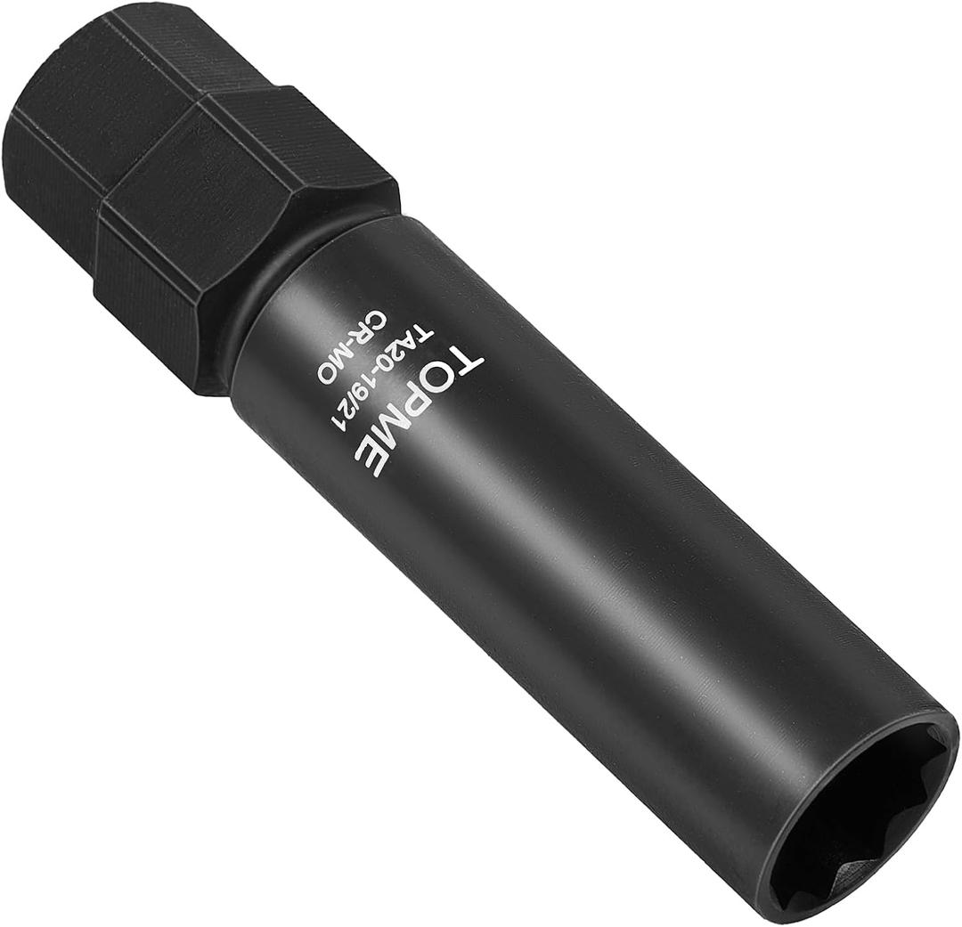 10 Spline Lug Nut Socket, Replacement for TA20-19/21, Compatible with Bimecc 10 Spline Lug key, for Removing 10 Point Lug Nut Key for Truck Large SUV with 13/16 and 7/8 Hex Drive, CR-MO