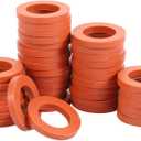 Garden Hose Washer Heavy Duty Rubber Washer, Fit All Standard 3/4" Garden Hose Fittings (40 Pieces)(red)