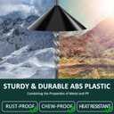 2-in-1 Squirrel Baffle for Bird Feeder Pole Shepherds Hooks with 40" Spikes Set, 19" Dia Raccoon Buster Cone, Bird House Guard for Outdoors Stand Mount & Hanging,Rust Chew Proof Heavy Duty ABS (Black)