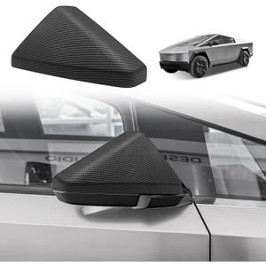BestEvMod Door Side Rearview Mirror Cover Caps Protection Covers Direct Add-on Compatible with 2025 2024 Tesla Cybertruck Exterior Accessories Rear View 2PCS Left & Right (Matte Carbon Fiber Pattern)