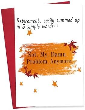 Pack of 4 Detuca Funny Retirement Card for Him Her,Happy Retirement Cards for Women Men Retiring Gift for Coworker,The Wise Retired Congratulation Card