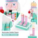 10" Christmas Decorations Nutcracker Ornaments,Traditional Wooden Nutcracker Figures Soldier,Festive Collectible Christmas Nutcracker Doll Gift forTable Desktop Fireplace(Green)