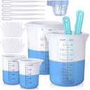 Silicone Measuring Cups Set 600ml/20oz Accurate Scale & 125ml/4.4oz Thickened Reusable Silicone Cups for Resin Molds Silicone Stirring Stick DIY Resin Art Craft Supplies Resin Accessories